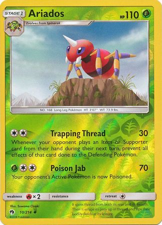 Pokemon Card Lost Thunder 10/214 010/214 Ariados Reverse Holo Uncommon *MINT*