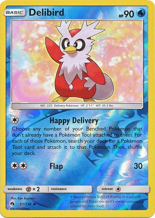 Pokemon Card Lost Thunder 57/214 057/214 Delibird Reverse Holo Uncommon *MINT*