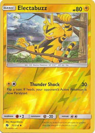 Pokemon Card Lost Thunder 71/214 071/214 Electabuzz Reverse Holo Uncommon *MINT*