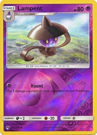 Pokemon Card Lost Thunder 102/214 Lampent Reverse Holo Uncommon *MINT*