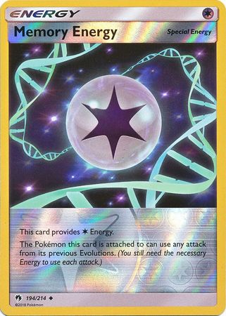 Pokemon Card Lost Thunder 194/214 Memory Energy Reverse Holo Uncommon *MINT*