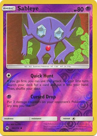 Pokemon Card Lost Thunder 96/214 096/214 Sableye Reverse Holo Uncommon *MINT*