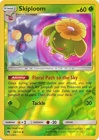 Pokemon Card Lost Thunder 13/214 013/214 Skiploom Reverse Holo Uncommon *MINT*