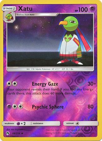 Pokemon Card Lost Thunder 88/214 088/214 Xatu Reverse Holo Uncommon *MINT*