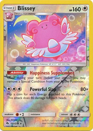 Pokemon Card Lost Thunder 153/214 Blissey Reverse Holo Rare *MINT*