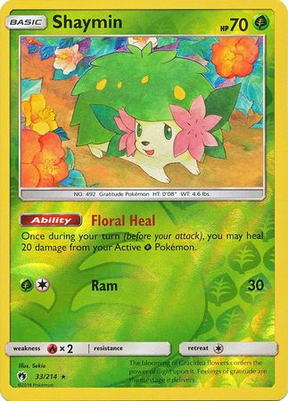 Pokemon Card Lost Thunder 33/214 033/214 Shaymin Reverse Holo Rare *MINT*