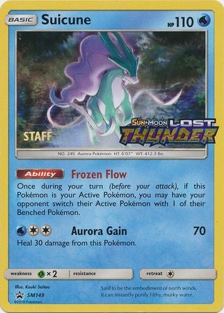 Pokemon Card SM Black Star Promos SM149 Suicune Staff Prerelease promo