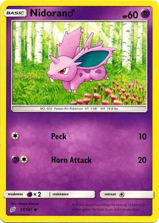 <transcy>Pokemon Card Team Up 057/181 57/181 Nidoran? almindelige</transcy>