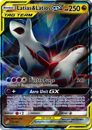 Pokemon Card Team Up 113/181 Latias & Latios Tag Team GX Ultra Rare