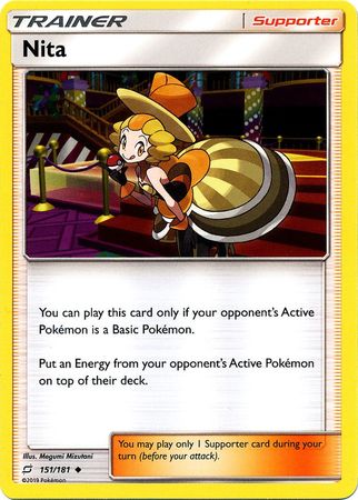 Pokemon Card Team Up 151/181 Nita Supporter Uncommon
