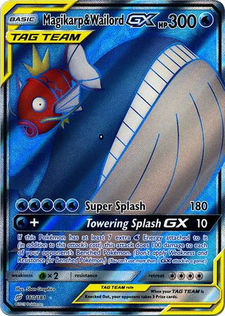 Pokemon Card Team Up 160/181 Magikarp & Wailord Tag Team GX Full Art