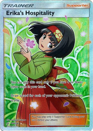Pokemon Card Team Up 174/181 Erika's Hospitality Supporter Full Art