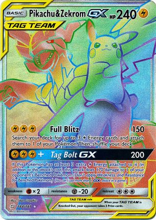Pokemon Card Team Up 184/181 Pikachu & Zekrom Tag Team GX Hyper Rare Brokenvase Games Pokemon Card Team Up 184/181 Pikachu & Zekrom Tag Team GX Hyper Rare Brokenvase Games