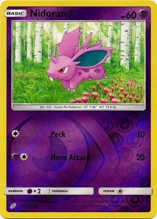 <transcy>Pokemon Card Team Up 057/181 57/181 Nidoran? Omvendt Holo Common</transcy>