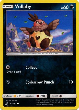 Pokemon Card Team Up 092/181 92/181 Vullaby Reverse Holo Common