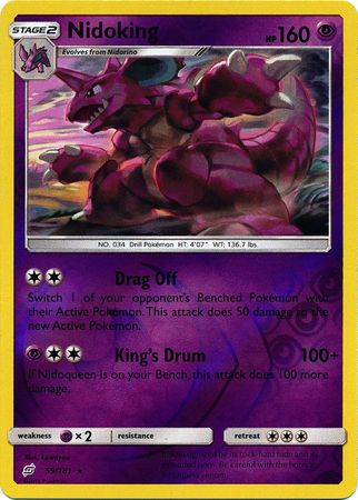 <transcy>Pokemon Card Team Up 059/181 59/181 Nidoking Reverse Holo Sjælden</transcy>