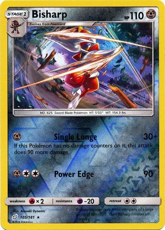 Pokemon Card Team Up 105/181 Bisharp Reverse Holo Rare – Brokenvase Games