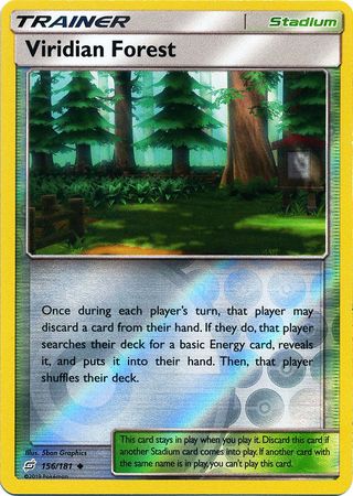 Pokemon Card Team Up 156/181 Viridian Forest Stadium Reverse Holo