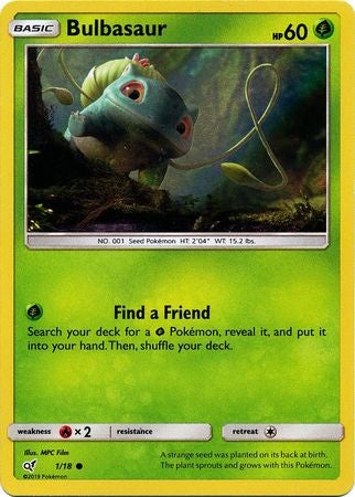 Pokemon Card Detective Pikachu 001/18 1/18 Bulbasaur Holo Common