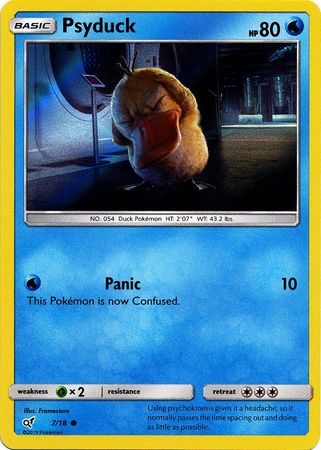 Pokemon Card Detective Pikachu 007/18 7/18 Psyduck Holo Common