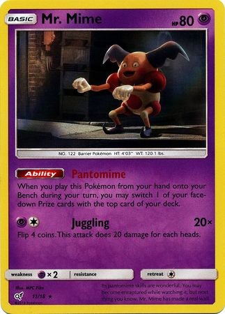 Pokemon Card Detective Pikachu 011/18 11/18 Mr. Mime Holo Rare