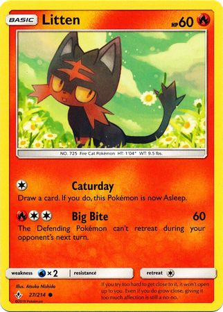 Pokemon Card Unbroken Bonds 27/214 027/214 Litten Common