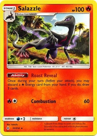 Pokemon Card Unbroken Bonds 31/214 031/214 Salazzle Rare