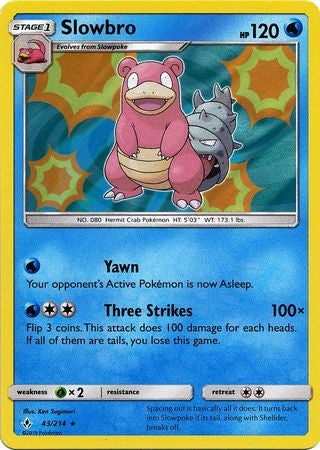 Pokemon Card Unbroken Bonds 43/214 043/214 Slowbro Holo Rare