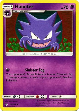 Pokemon Card Unbroken Bonds 69/214 069/214 Haunter Uncommon