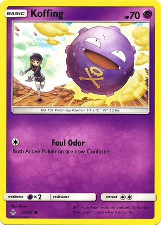 Pokemon Card Unbroken Bonds 73/214 073/214 Koffing Common