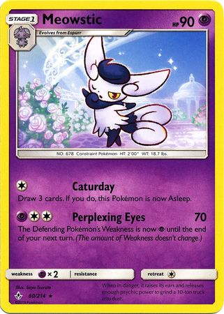 <transcy>Pokemon Card Unbroken Bonds 80/214 080/214 Meowstic Sjælden</transcy>