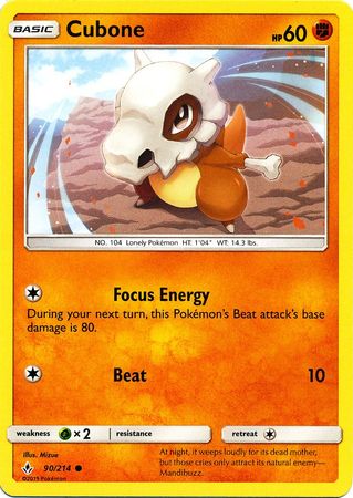 Pokemon Card Unbroken Bonds 90/214 090/214 Cubone Common