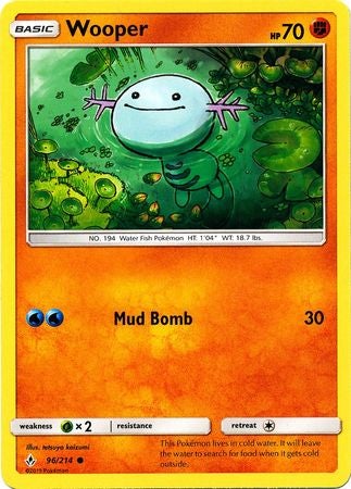 Pokemon Card Unbroken Bonds 96/214 096/214 Wooper Common