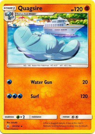 <transcy>Pokemon Card Unbroken Bonds 97/214 097/214 Quagsire Sjælden</transcy>