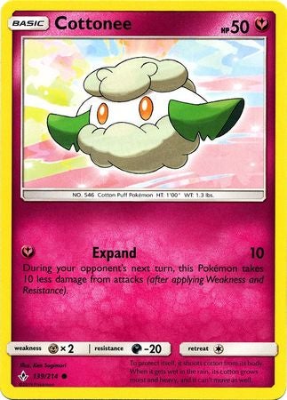 Pokemon Card Unbroken Bonds 139/214 Cottonee Common