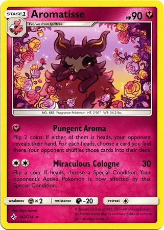 Pokemon Card Unbroken Bonds 142/214 Aromatisse Rare