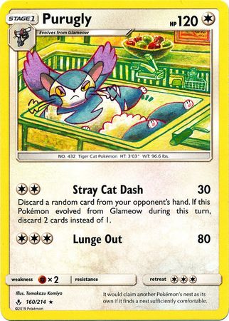 Pokemon Card Unbroken Bonds 160/214 Purugly Rare