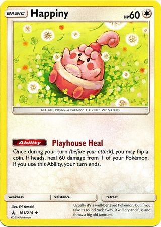 Pokemon Card Unbroken Bonds 161/214 Happiny Uncommon