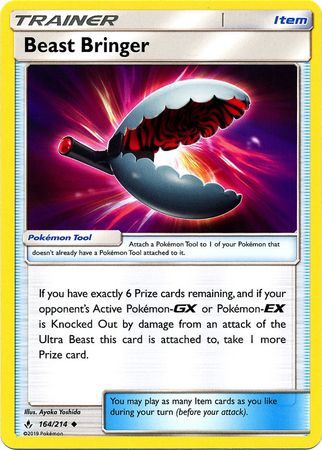 <transcy>Pokemon Card Unbroken Bonds 164/214 Beast Bringer Item غير مألوف</transcy>