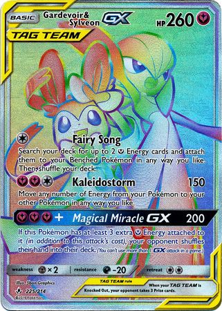 Pokemon Card Unbroken Bonds 225/214 Gardevoir & Sylveon Tag Team GX Hyper Rare