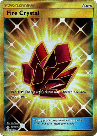 Pokemon Card Unbroken Bonds 231/214 Fire Crystal Item Secret Rare