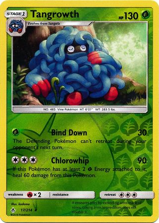 Pokemon Card Unbroken Bonds 17/214 017/214 Tangrowth Rare Reverse Holo