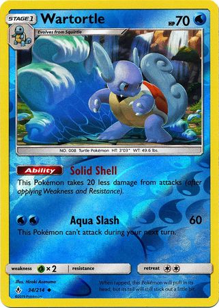 Pokemon Card Unbroken Bonds 34/214 034/214 Wartortle Uncommon Reverse Holo