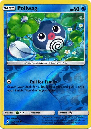Pokemon Card Unbroken Bonds 37/214 037/214 Poliwag Common Reverse Holo