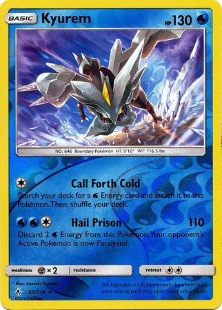<transcy>لعبة Pokemon Card Unbroken Bonds 50/214 050/214 Kyurem Rare Reverse Holo</transcy>