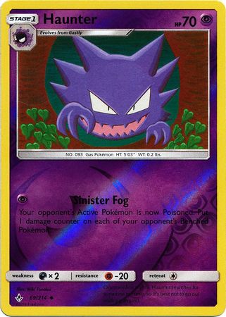Pokemon Card Unbroken Bonds 69/214 069/214 Haunter Uncommon Reverse Holo