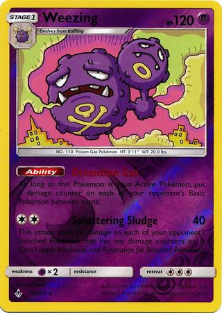 <transcy>لعبة Pokemon Card Unbroken Bonds 74/214 074/214 Weezing Rare Reverse Holo</transcy>