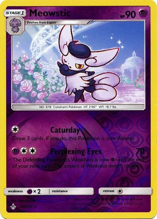 Pokemon Card Unbroken Bonds 80/214 080/214 Meowstic Rare Reverse Holo