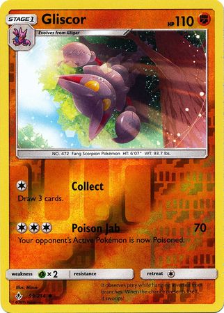 Pokemon Card Unbroken Bonds 99/214 099/214 Gliscor Uncommon Reverse Holo