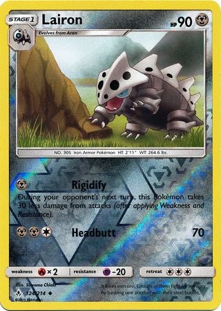 Pokemon Card Unbroken Bonds 124/214 Lairon Uncommon Reverse Holo